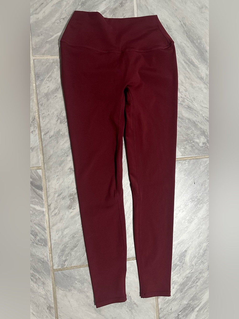 CSB Womens Scrunch Leggings Size M Burgundy Serenity Activewear